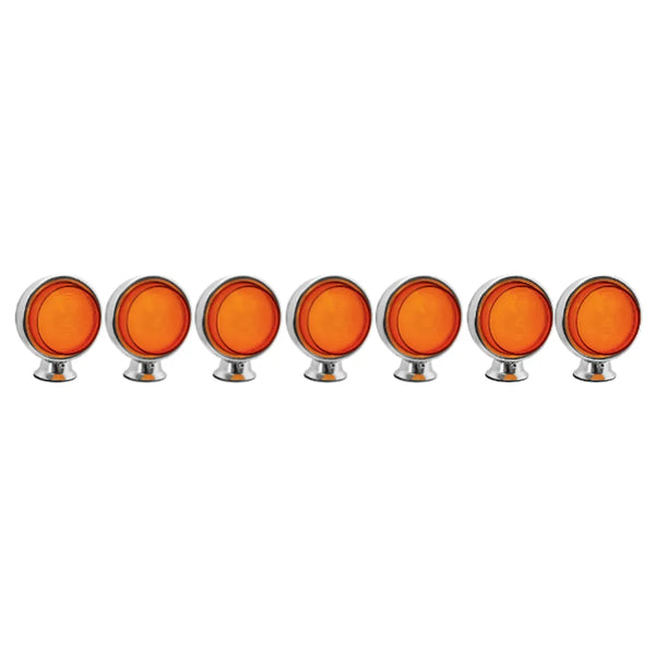 Conjunto Foguinho Cromado Led Lente Saltada Amarela 7 Unidades