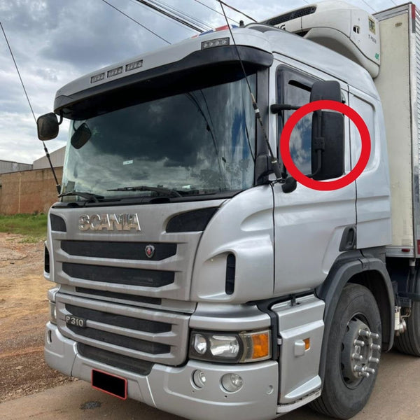 Vidro com Base do Espelho Retrovisor Scania S5 - Inteiro - Unilateral