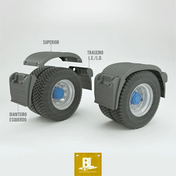 Meio Para-lama Traseiro Mercedes Axor BL Fibras