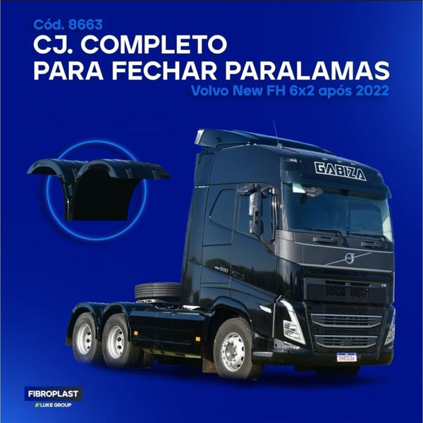 Conjunto Completo para fechar Paralamas Volvo New FH 6x2 à partir de 2022