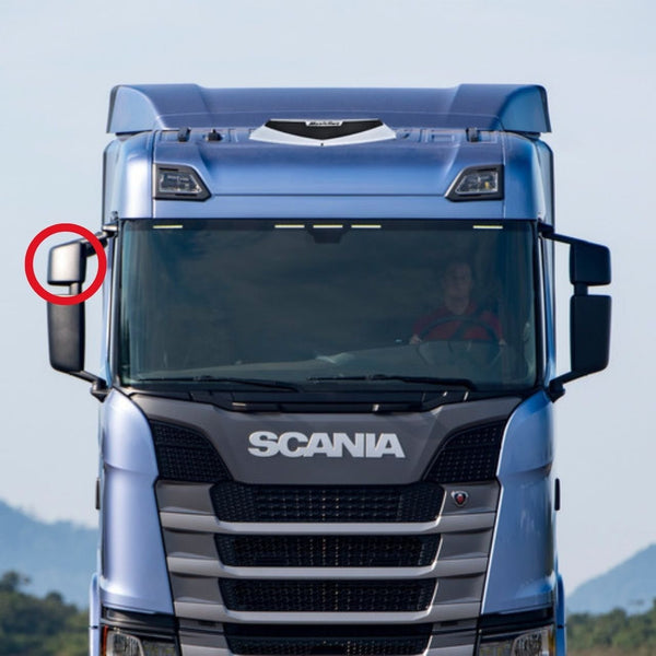 Vidro com Base do Espelho Retrovisor Auxiliar Scania NTG - Convexo