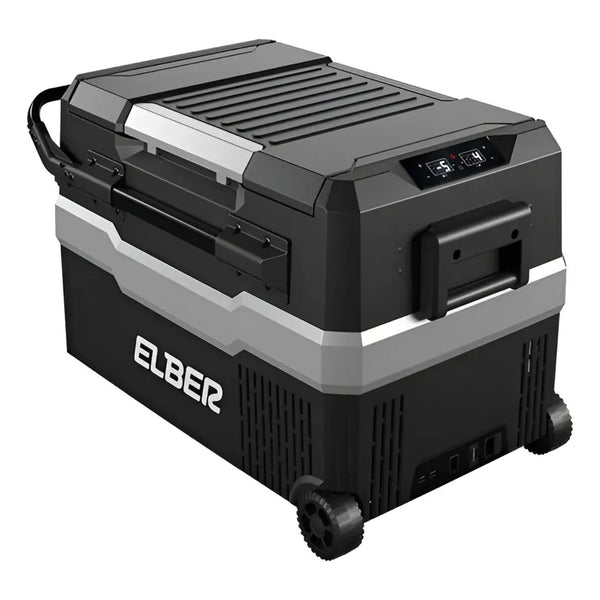 Geladeira Portátil Elber Black 43 PRO Dual Zone 43 Litros 12v 24v Com Rodas