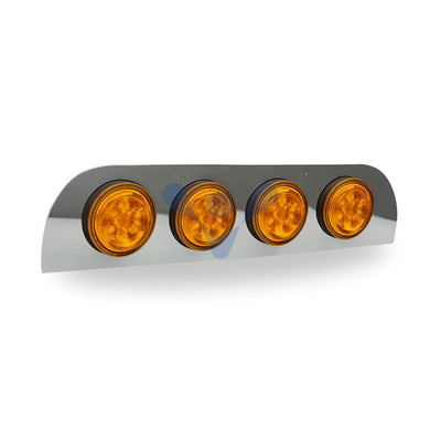Aplique Traseiro Tunel Compatível Scania Série 5 NTG com Furação e 4 Lanternas 125 mm - Âmbar