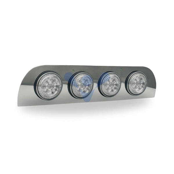 Aplique Traseiro Tunel Compatível Scania Série 5 NTG com Furação e 4 Lanternas 125 mm - Cristal