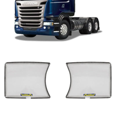 Capa do Farol Acrílico Individual Sinaleira Scania P G R Highline Streamline 2013 a 2018 Colado na Sinaleira