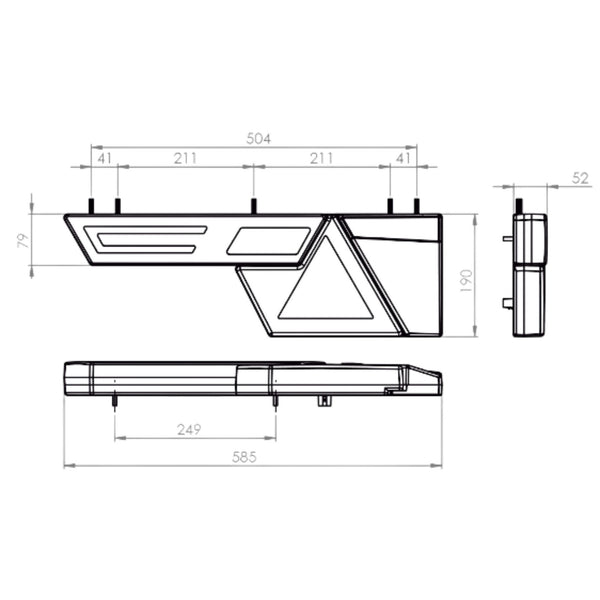 Lanterna Modulus Randon 75 LEDs Pisca Sequencial Pradolux