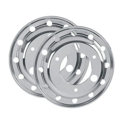 Calota Americana Dianteira com Friso Pneu sem Câmara Silver Agrale Ford Iveco Daily Mercedes-Benz Volkswagen - Par