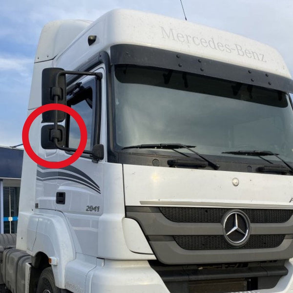 Vidro com Base do Espelho Retrovisor Auxiliar Mercedes-Benz Axor Atego - 2014 até 2021