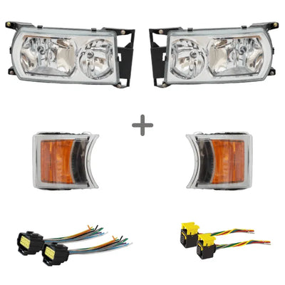 Kit de Faróis Scania S4 + Pisca (Com Conectores)