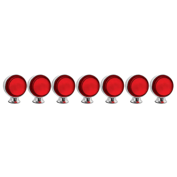 Conjunto Foguinho Cromado Led Lente Saltada Vermelho 7 Unidades
