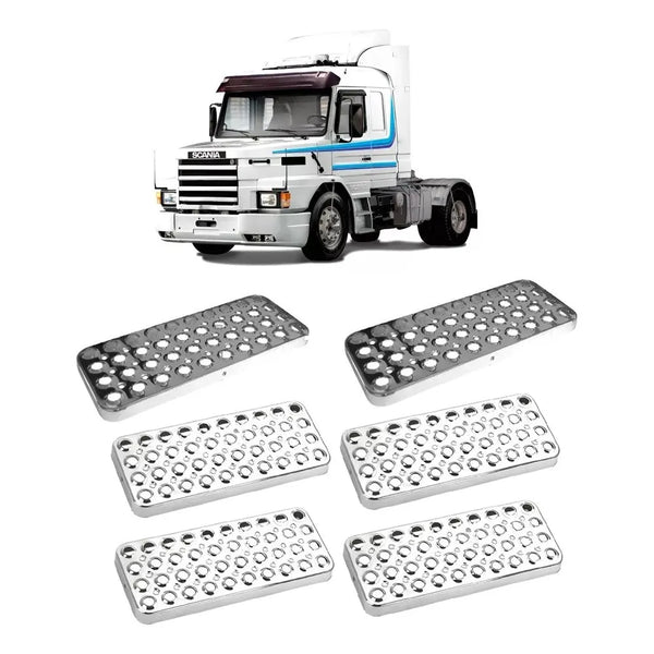 Kit Pisante Menor e Maior Estribo Scania Cabine T 112 113 - Cromado