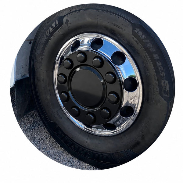Calota de Roda Dianteira Euro Truck Aro 20/22,5mm 10 Furos Preta