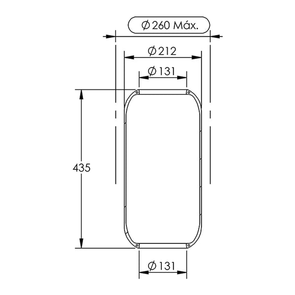 Desenho técnico com medidas: Fole Pneumático Suspensão do Eixo Mercedes-Benz Atego