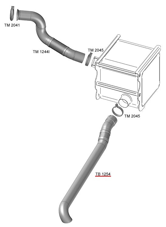 Tubo Saída Catalisador com Flexível em inox - codigo TB1254 destacado