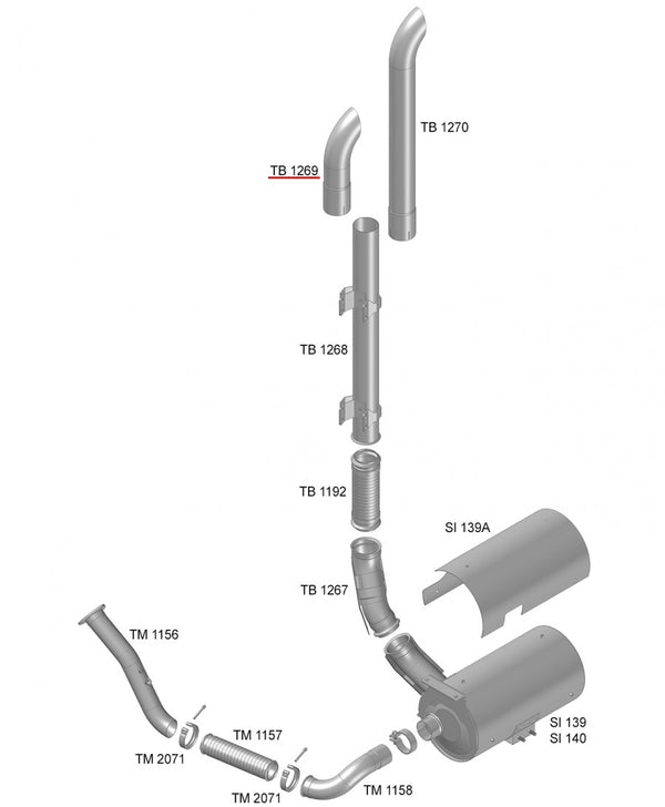 Tubo Saída Vertical Menor - codigo TB1269 destacado