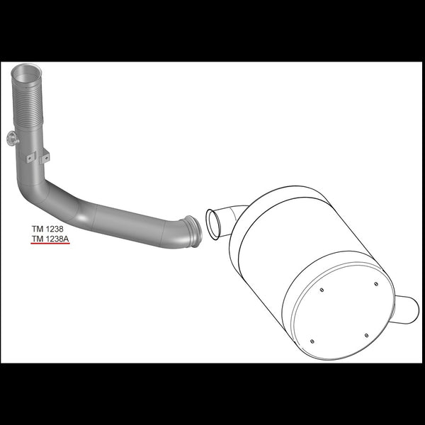 Tubo Flexível Saída Motor Iveco Hi-Way Euro 5 (Tubo em Aço Carbono e Flexível em Inox) - codigo TM1238A destacado