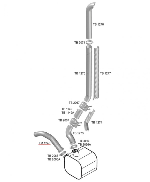 Tubo Saída Motor 4.1/2" - codigo TM1245 destacado