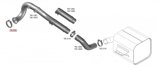 Abraçadeira Saída Motor 118mm - codigo TM2081 destacado