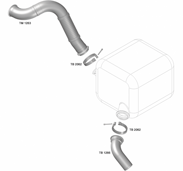 Tubo Saída Motor com Flexível Inox 4"