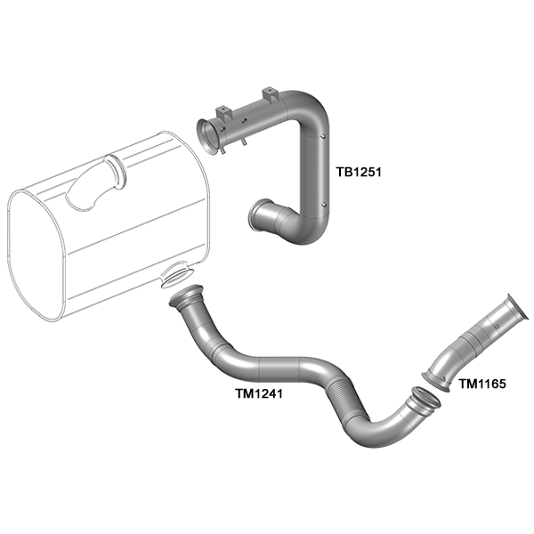 Tubo Saída Motor Intermediário 3 1/2'' Volvo VM 330 Euro 5 2012/2022