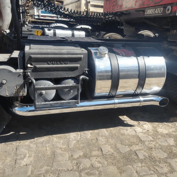 Escapamento Cromado Volvo Fh Até 2014 5" Com Silencioso Adaptado