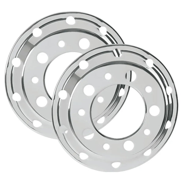 Calota Americana Dianteira com Friso Pneu sem Câmara aro 22,5 Modelo Silver - Par