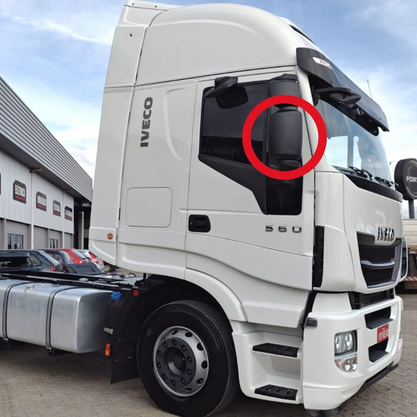 Vidro com Base do Espelho Retrovisor Inteiro Iveco Hi-Way Tector 9.190 11.190 - Convexo