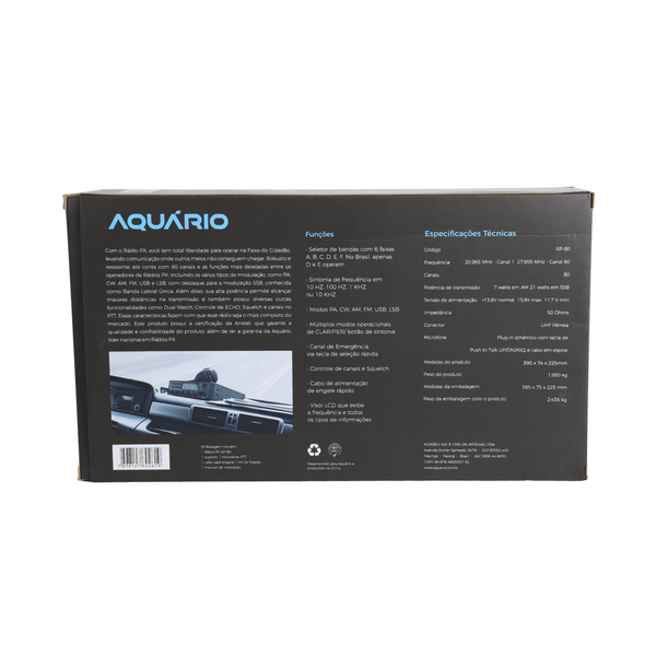 Rádio PX Aquário 80 canais AM FM - RP80-V15