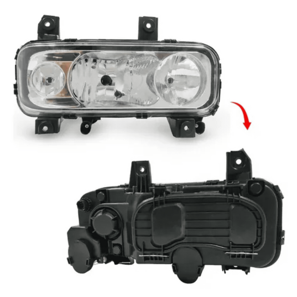 Farol Principal Mercedes-Benz Atego (2004 a 2013) - Lente Lisa - Orgus