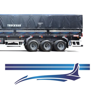 Faixa Adesivo para Carreta 4 Eixos do Scania 2007 Evolução