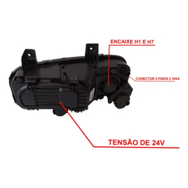 Farol Principal Mercedes-Benz Atego (2004 a 2013) - Lente Lisa - Orgus
