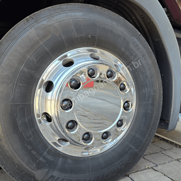 Par Calota de Roda Dianteira Euro Truck aro 20 / 22,5 mm - 10 Furos