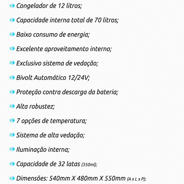 Geladeira Caminhão Externa 70 Litros 12v 24v Maxiclima