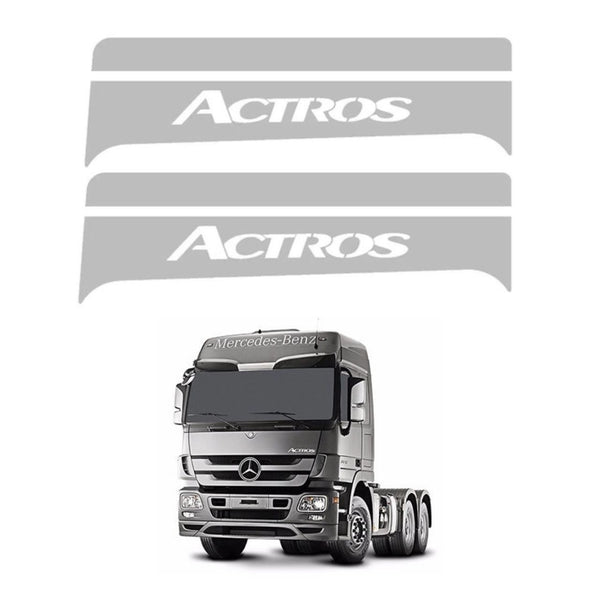 Conjunto Coluna Escrita na Porta do Mercedes Benz New Actros (Inox)