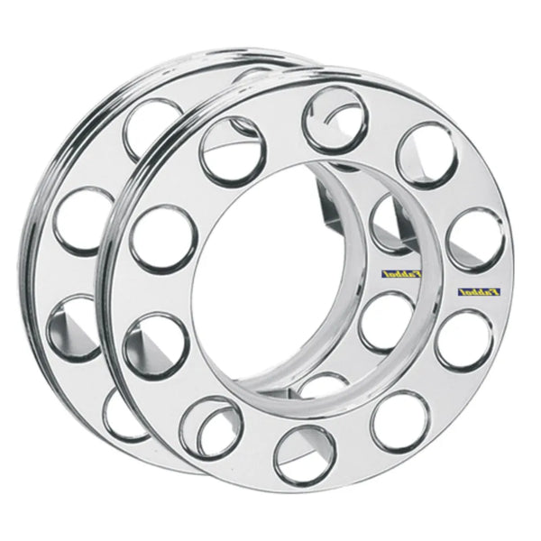 Calota Protetor de Roda Cromada Dianteira 10 Furos 3 Suportes - Par