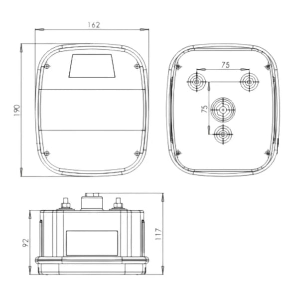 Lanterna Traseira LED Bivolt Lente Lisa