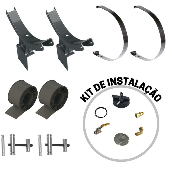 Kit para Tanque Combustível Especiais Redondo Diâmetro 660 mm Universal Traseiro Cabine Sobre o Chassis