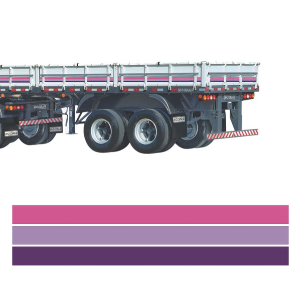 Faixa Adesiva Carreta Scania 113 - Kit 27 Peças Colorida