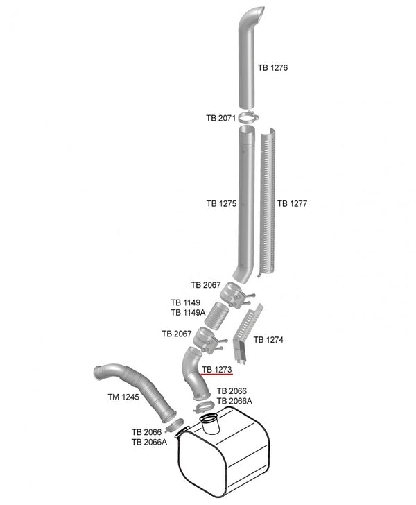 Tubo Saída Catalisador 5" - codigo TB1273 destacado