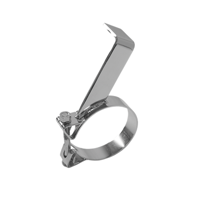 Abraçadeira Inteira com Suporte Lateral Longo Cromada - Fixação sem Coxim - Para Tanques Redondos - 4.1/2"