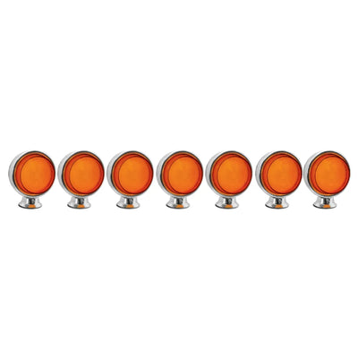 Conjunto Foguinho Cromado Led Lente Saltada Amarela 7 Unidades