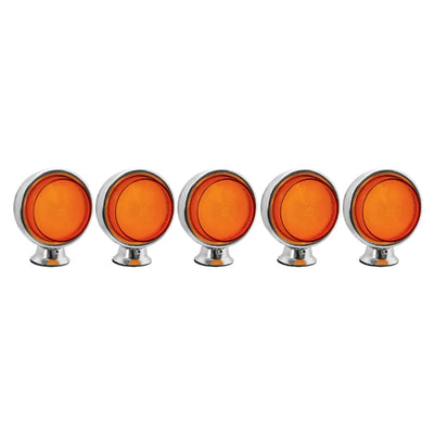 Conjunto Foguinho Cromado Led Lente Saltada Amarela 5 Unidades