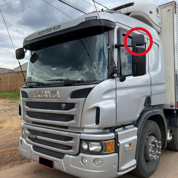 Vidro com Base do Espelho Retrovisor Auxiliar Scania S5 - Unilateral