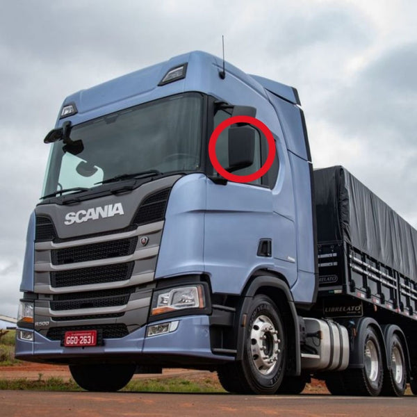 Vidro com Base do Espelho Retrovisor Scania NTG - Maior Convexo