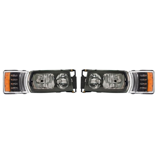 Kit de Faróis Scania Série 5 V8 + Pisca (Com Conectores)