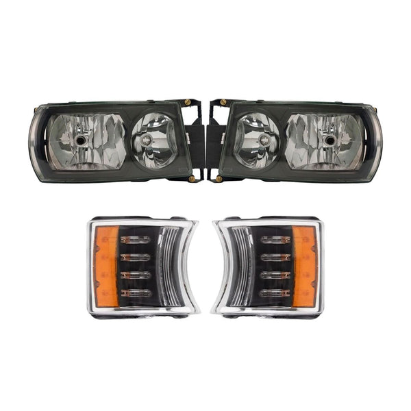 Kit de Faróis Scania Série 5 V8 + Pisca (Com Conectores)