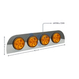 Aplique Traseiro Tunel Compatível Scania Série 5 NTG com Furação e 4 Lanternas 125 mm - Âmbar