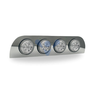 Aplique Traseiro Tunel Compatível Scania Série 5 NTG com Furação e 4 Lanternas 125 mm - Cristal
