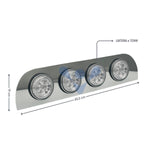 Aplique Traseiro Tunel Compatível Scania Série 5 NTG com Furação e 4 Lanternas 125 mm - Cristal