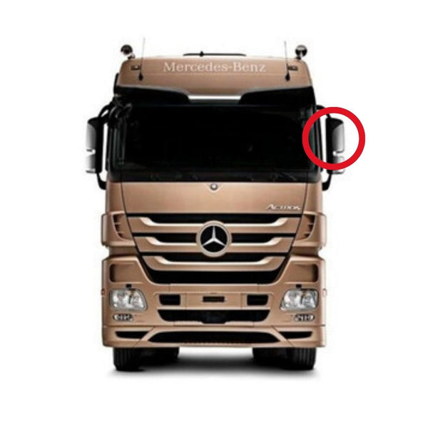 Vidro com Base do Espelho Retrovisor Mercedes-Benz Actros até 2015 - Convexo Mercedes-Benz Actros 2016 até 2020 - Convexo